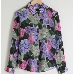 And Other Stories Hydrangea Silk Blouse